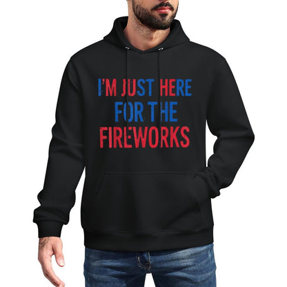 Funny Shirt for Couple Men Women Just Here For The Fireworks Moisture-Wicking Hoodie