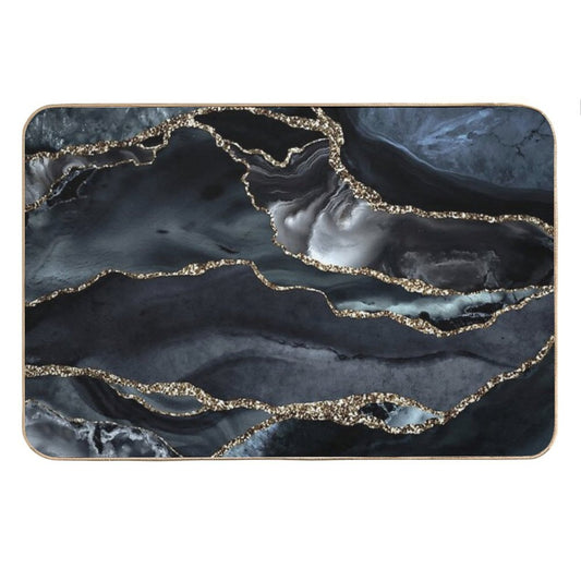 Night Masculine Marble Landscapes Bath Mat