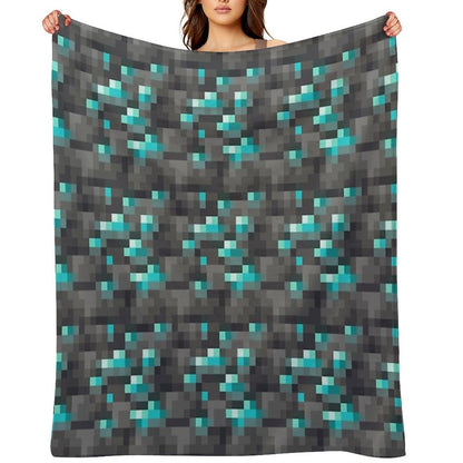 Deepslate Diamond Ore Throw Blanket