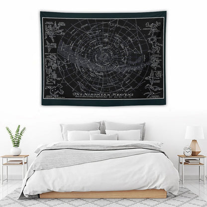 THE NORTHERN HEAVENS  Vintage Star Map Print Tapestry