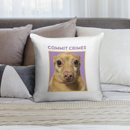 Crime Mouse Soft Short Plush Fabric Throw Pillow