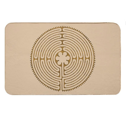 Symbol Chartres Labyrinth Metal Gold Antique Style Bath Mat