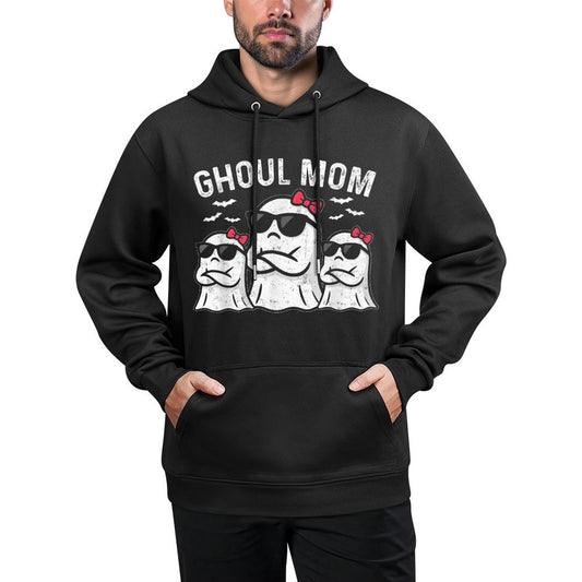 Retro Ghoul Mom Mother Ghost Mama Halloween Funny Pilling-Resistant Hoodie