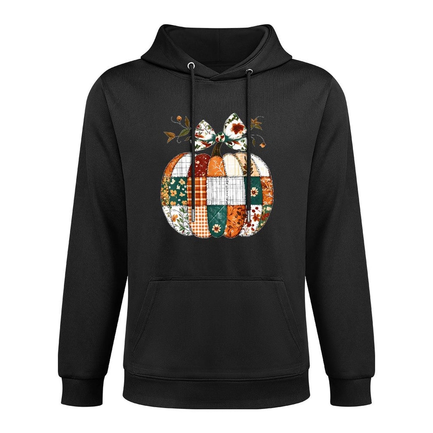 Patchwork Quilt Floral Pumpkin Coquette Bow Fall Halloween All-Day Comfort Hoodie