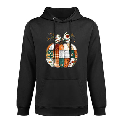 Patchwork Quilt Floral Pumpkin Coquette Bow Fall Halloween All-Day Comfort Hoodie