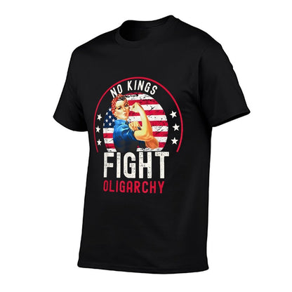 Vintage No Kings Fight Oligarchy Woman's Girl America  Moisture-wicking T-Shirt