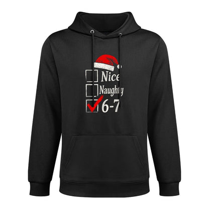 6-7 Meme Nice Naughty 67 Christmas Brain Rot Funny Graphic Machine Washable Hoodie
