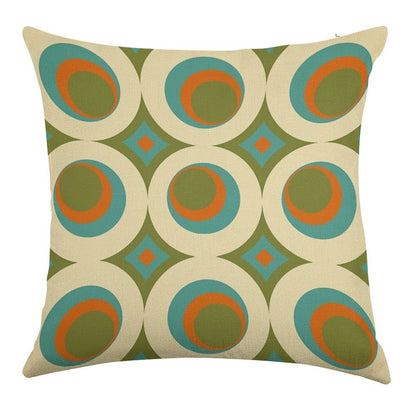 Mid-Century Modern Funk 2 Linen Throw Pillow Cover