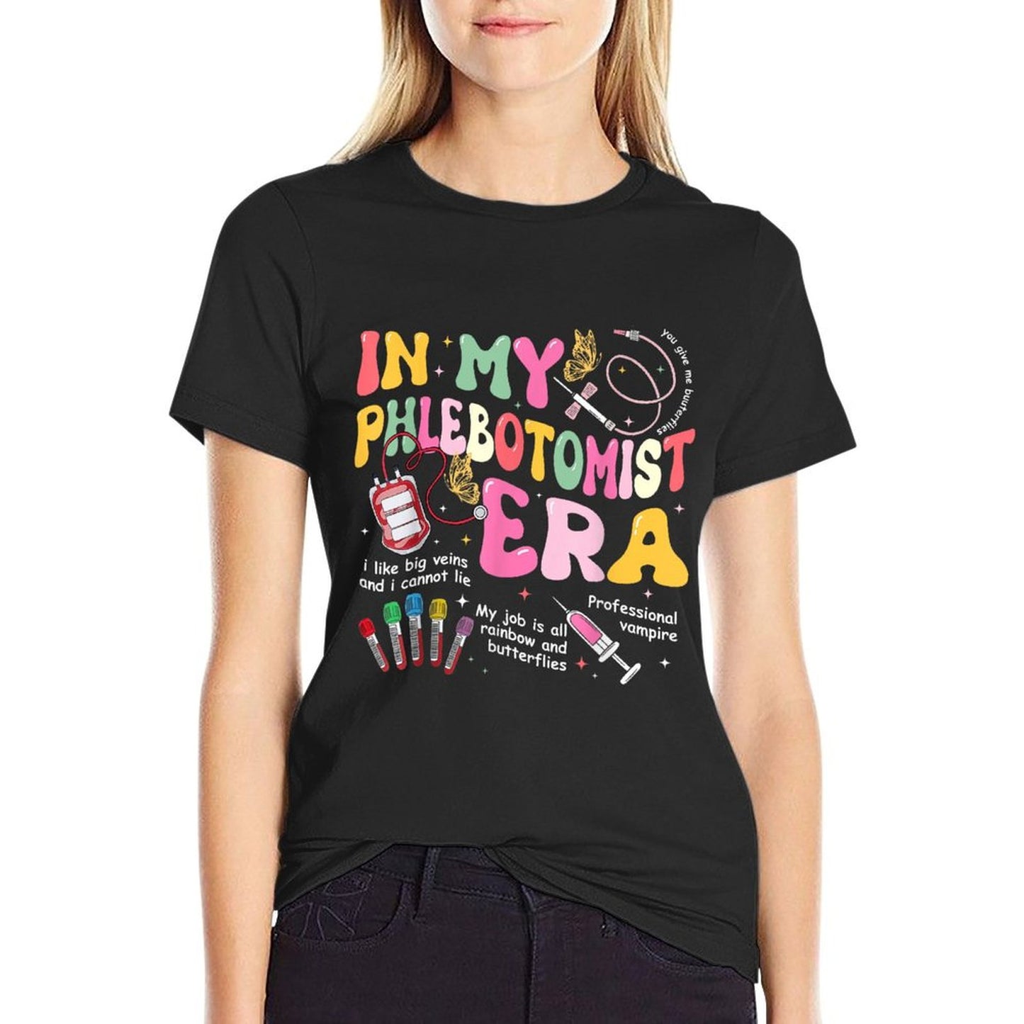 Groovy In My Phlebotomist Era Phlebotomy Tech Phleb Nurse T-Shirt