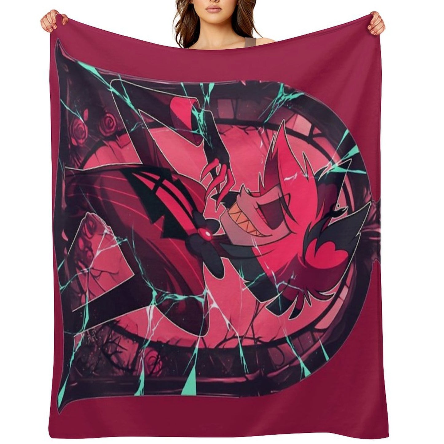 Stained Glass Alastor - Cracked Throw Blanket