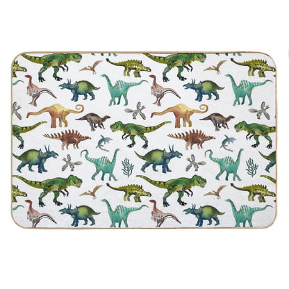 Dino-Mite Dreams for Kids  Trendy Dinosaur Pattern  Unique Gift Idea. Bath Mat