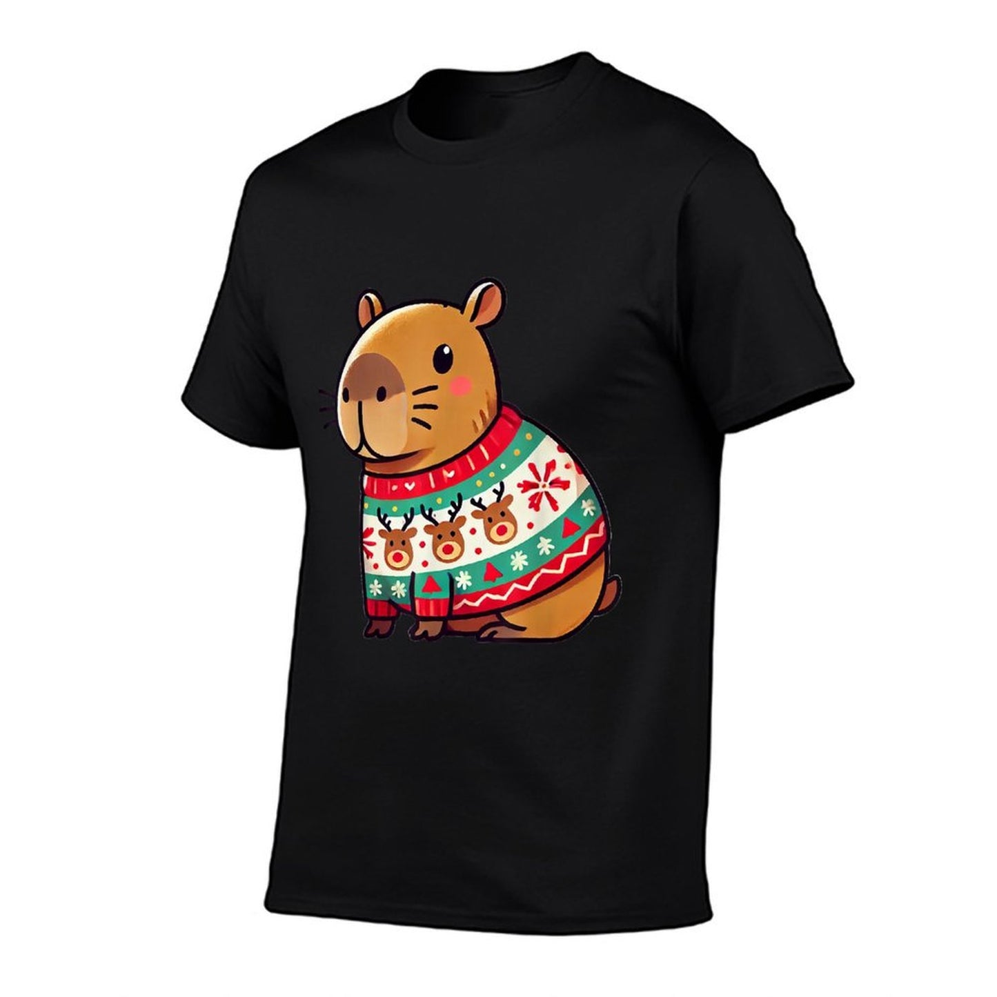 Capybara Ugly Sweater Christmas  Breathable T-Shirt