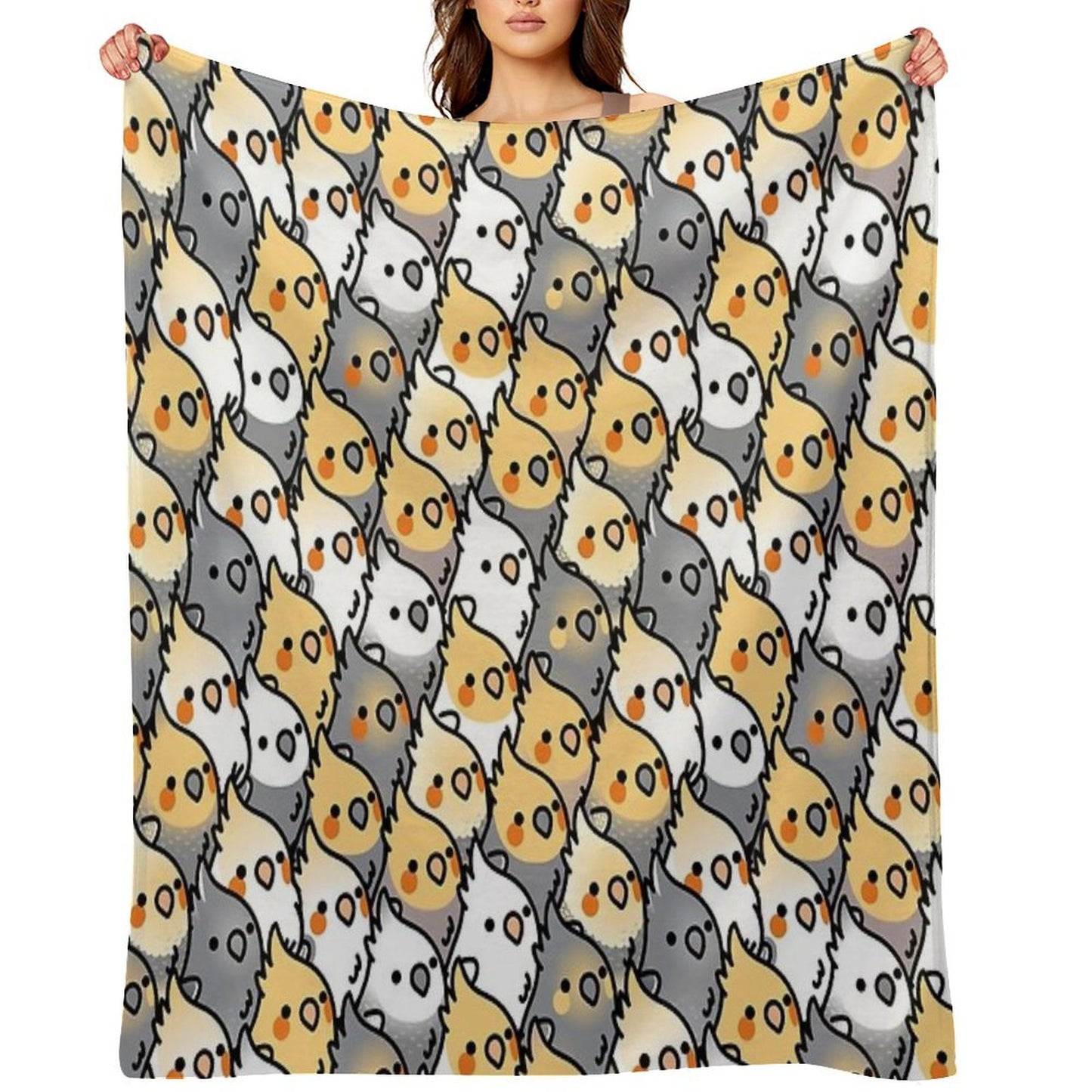 Chubby Cockatiel Party Throw Blanket