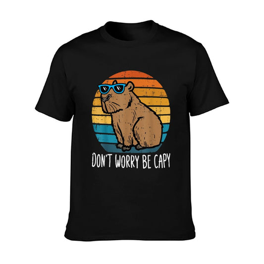 Dont Worry Be Capy Capybara Retro Men Boys Kids Youth Women T-Shirt