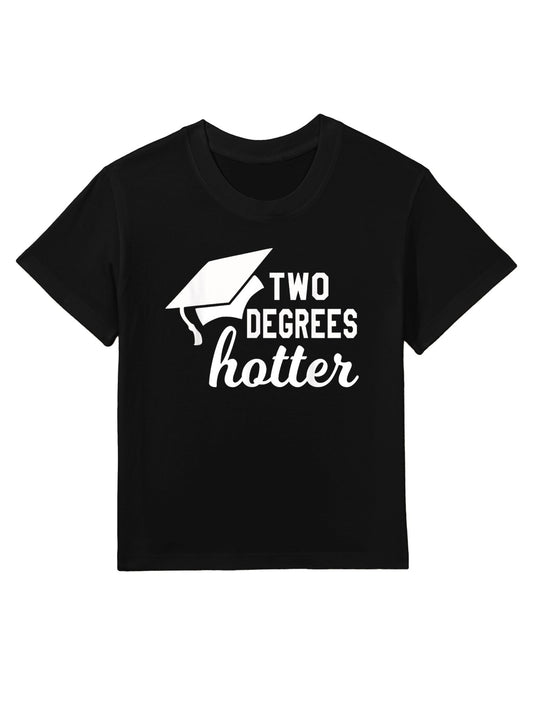 Funny Two Degrees Hotter Graduation Cap Diploma Graphic Kids T-Shirt