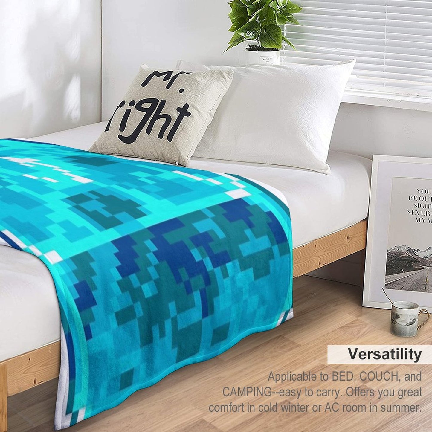 Pixel Water Throw Blanket