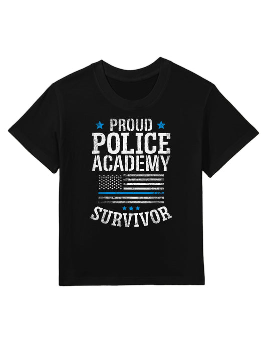 Proud Police Academy Survivor T Shirt Funny Graduation Gift Kids T-Shirt