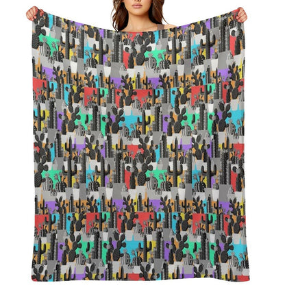 Happy Cactus Throw Blanket