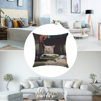 It Cat Linen Throw Pillow Cover