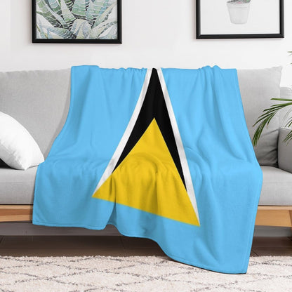 Saint Lucia Flag Throw Blanket