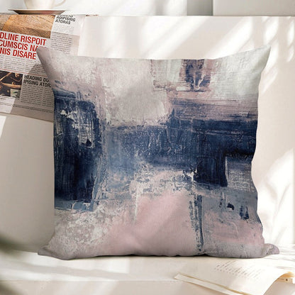 Pink And Navy 2 Linen Throw Pillow Cover