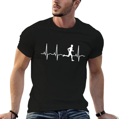 Running Shirt for Men - Runners Heartbeat Gift T-Shirt