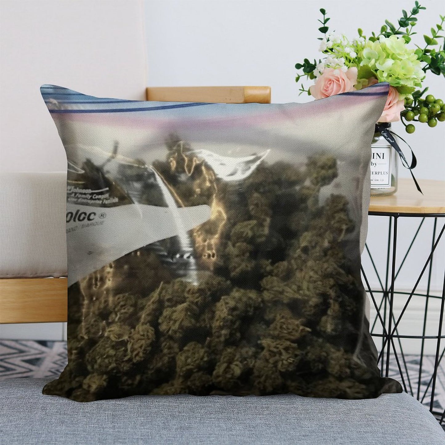 Weed Marijuana Extra Zip Pillow And Linen Throw Pillow Cover