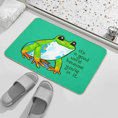 It's A Good World Because You're in It Frog Bath Mat