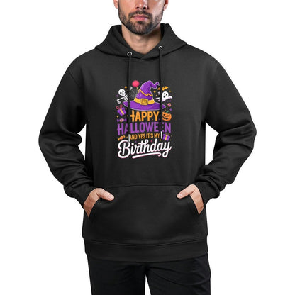 Happy Halloween And Yes It’s My Birthday Witch Hat Spooky Colorfast Hoodie