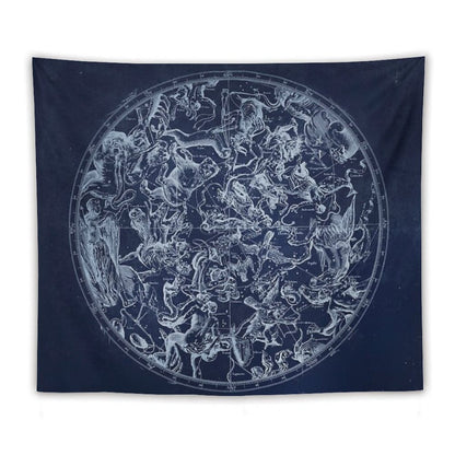 Vintage Constellations & Astrological Signs  White Tapestry