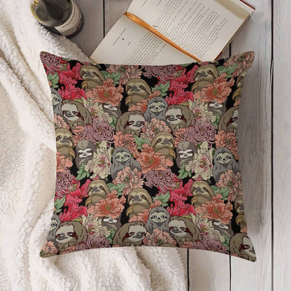 Because Sloths Linen Throw Pillow Cover