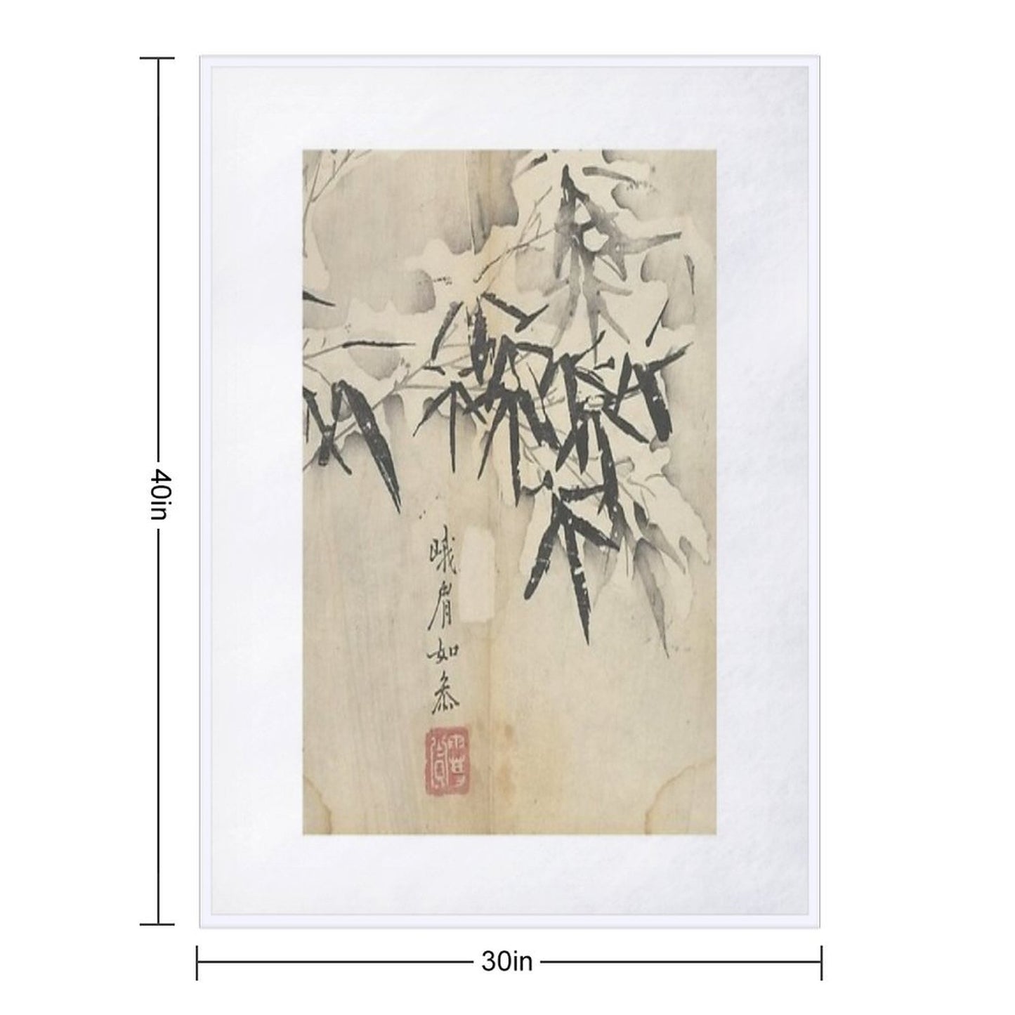 Bamboo in Snow Throw Blanket