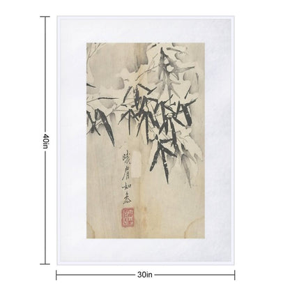 Bamboo in Snow Throw Blanket