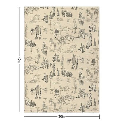 100 Aker Wood (Cream) Throw Blanket