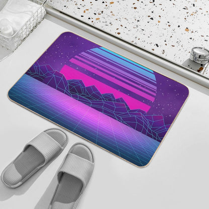 Synthwave Vaporwave Aesthetics Bath Mat