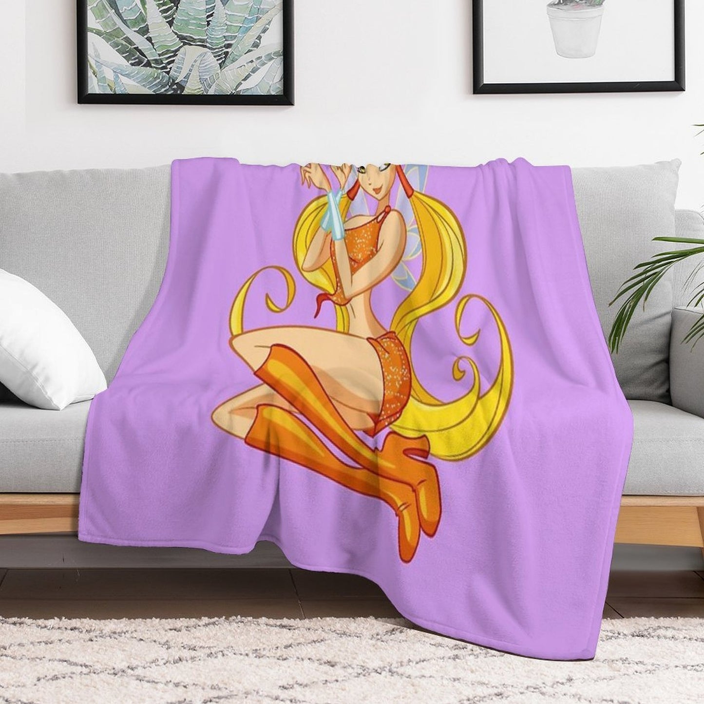 Stella; Lilac Throw Blanket