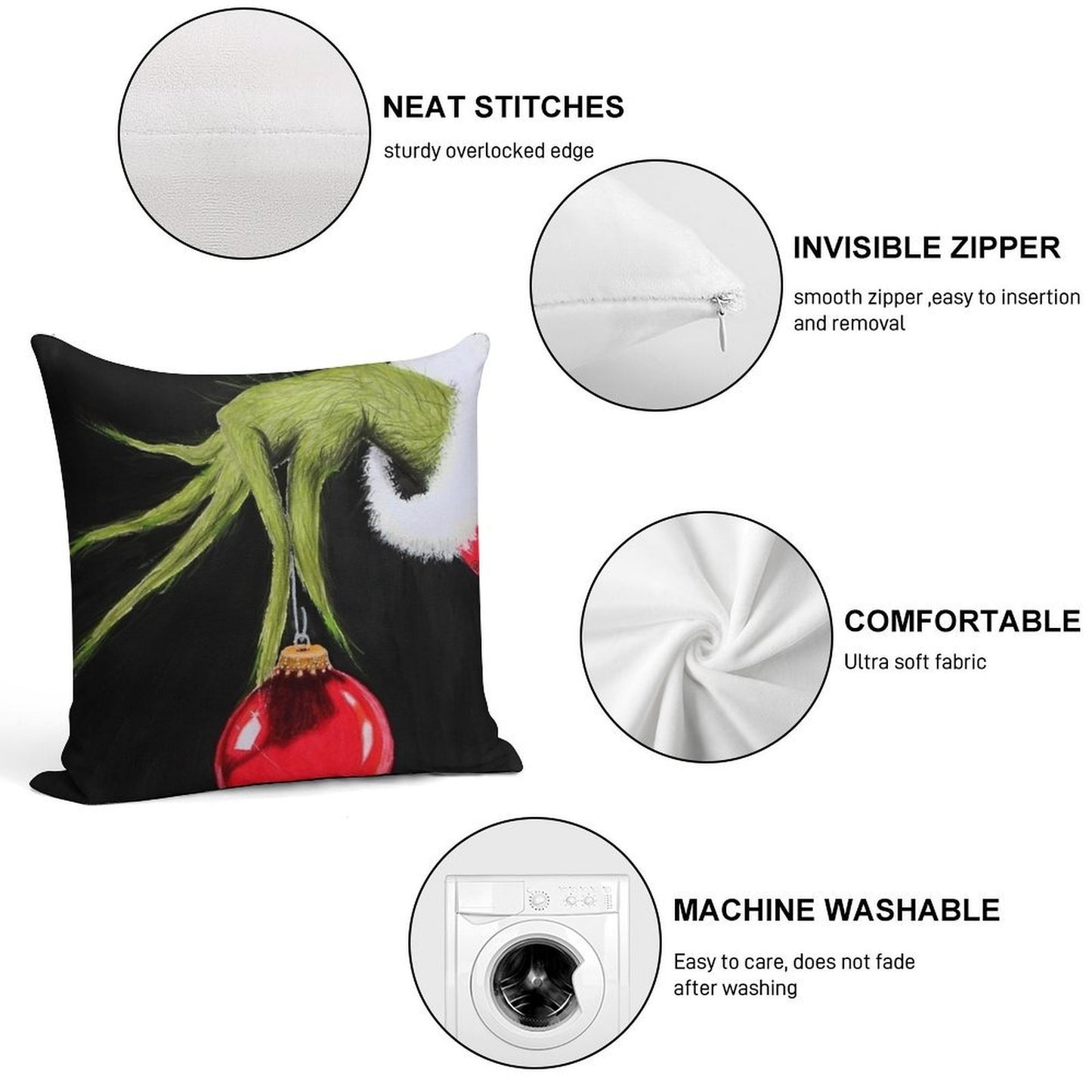 Who Stole Christmas Soft Ultra-Soft Texture Throw Pillow