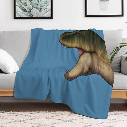 Trex Head, Dinosaur Color Drawing Throw Blanket