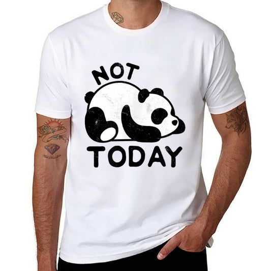 Cute Lazy Panda Not Today Nope Distresseds  Durable T-Shirt