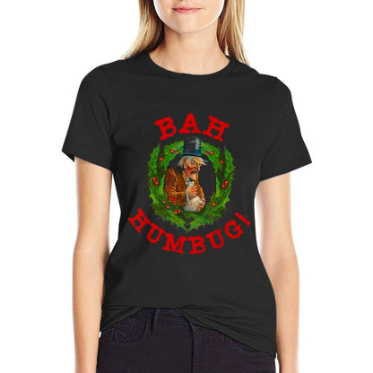 Ugly Christmas Party Scrooge Bah Humbug Christmas Wreath  Soft T-Shirt