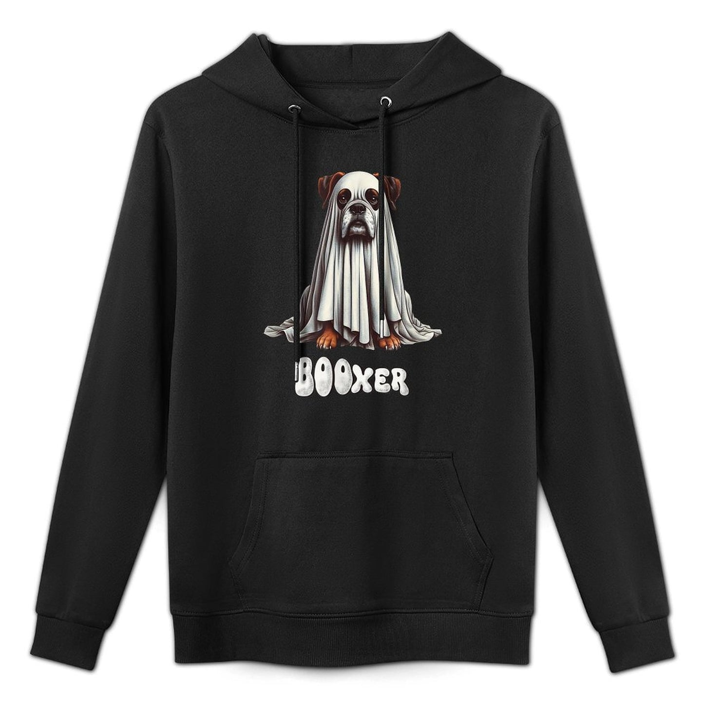 Funny Boxer Dog Halloween Ghost, BOOxer, Dog Mom, Spooky Pet Medium-Weight Fabric Hoodie