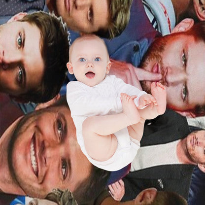 Jensen Ackles Photo Collage Throw Blanket