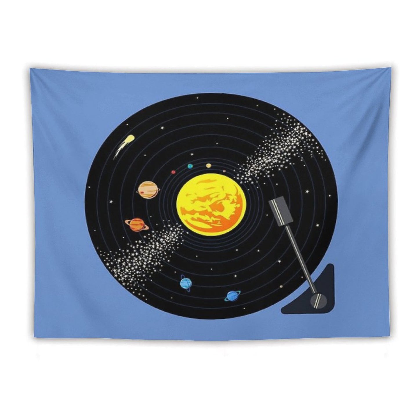 Solar System Vinyl Record Tapestry