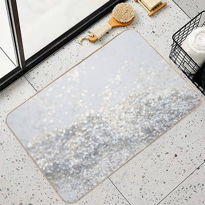 Silver Gray Glam #3 (Photo of Glitter Only - Not Reflective) Bath Mat