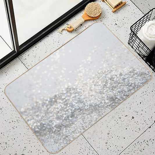 Silver Gray Glam #3 (Photo of Glitter Only - Not Reflective) Bath Mat