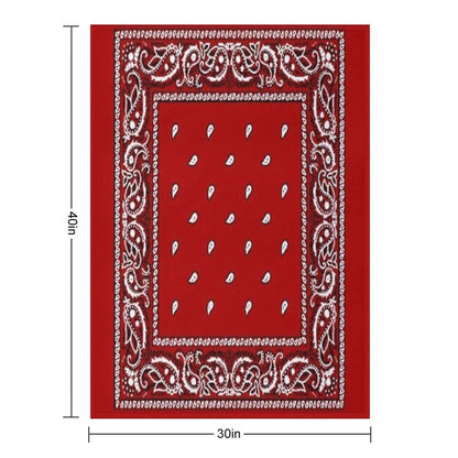 Red Bandana Throw Blanket
