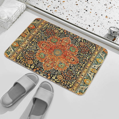 Antique Persian Mohtashem Kashan Rug Print Bath Mat