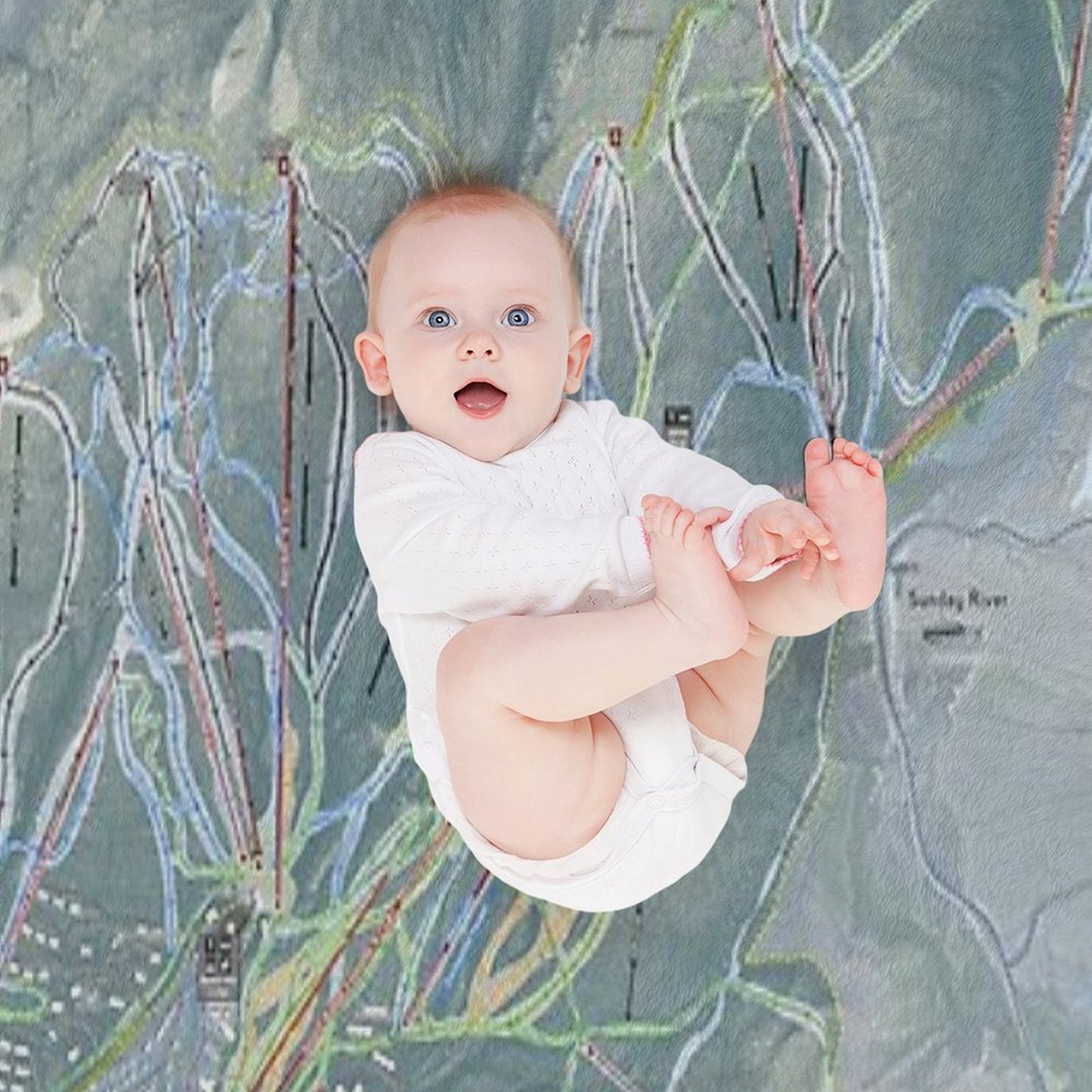 Sunday River Resort Trail Map Throw Blanket