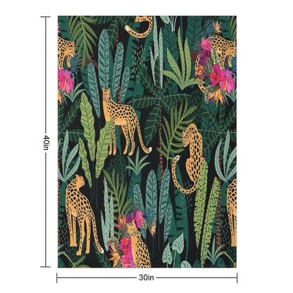 Tropical Cheetah Print Throw Blanket