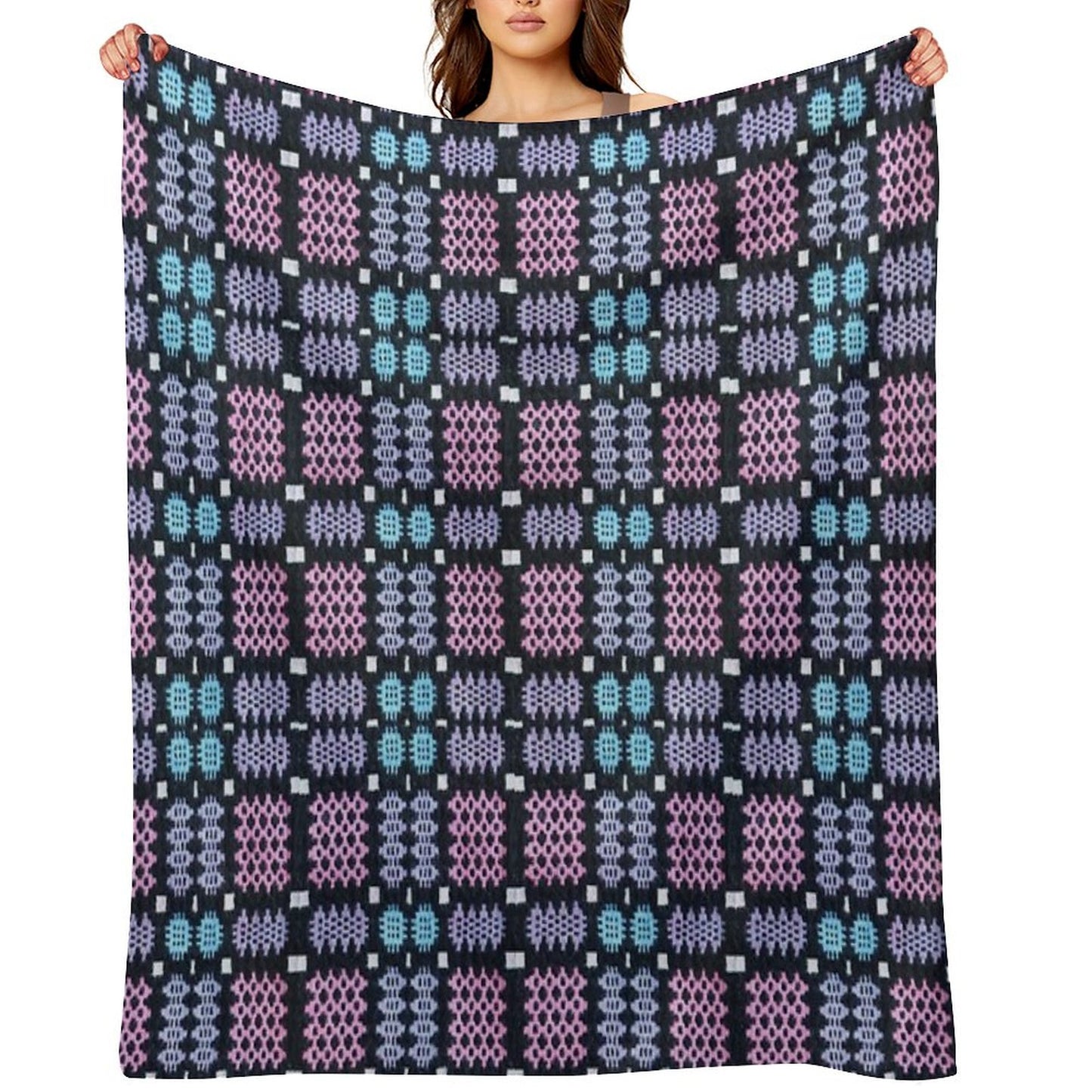 Traditional Woven Welsh Blanket Throw Blanket